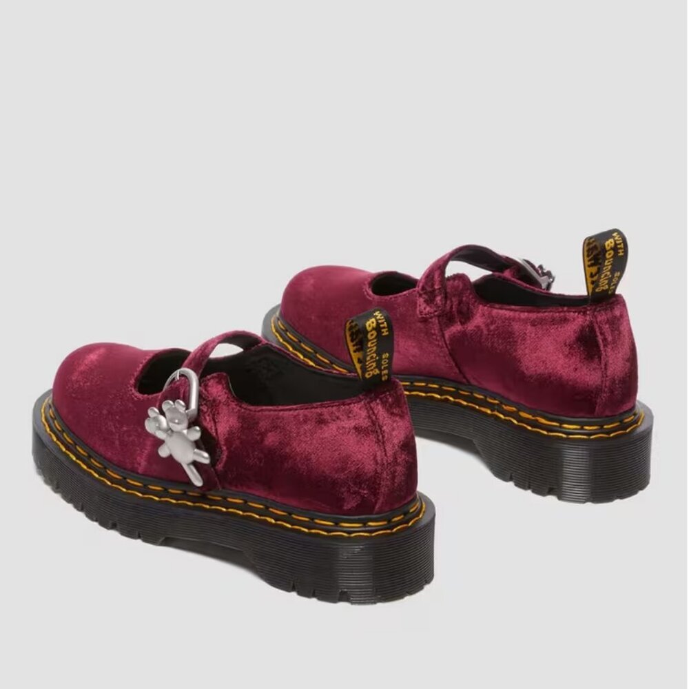 Dr. Martens Addina Heaven by Marc Jacobs Velvet Shoes in Cherry Red 8 NWT - Picture 2 of 9